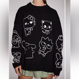 Hello Kitty and Friends x Forever 21 Sweater Medium Sanrio Black & White